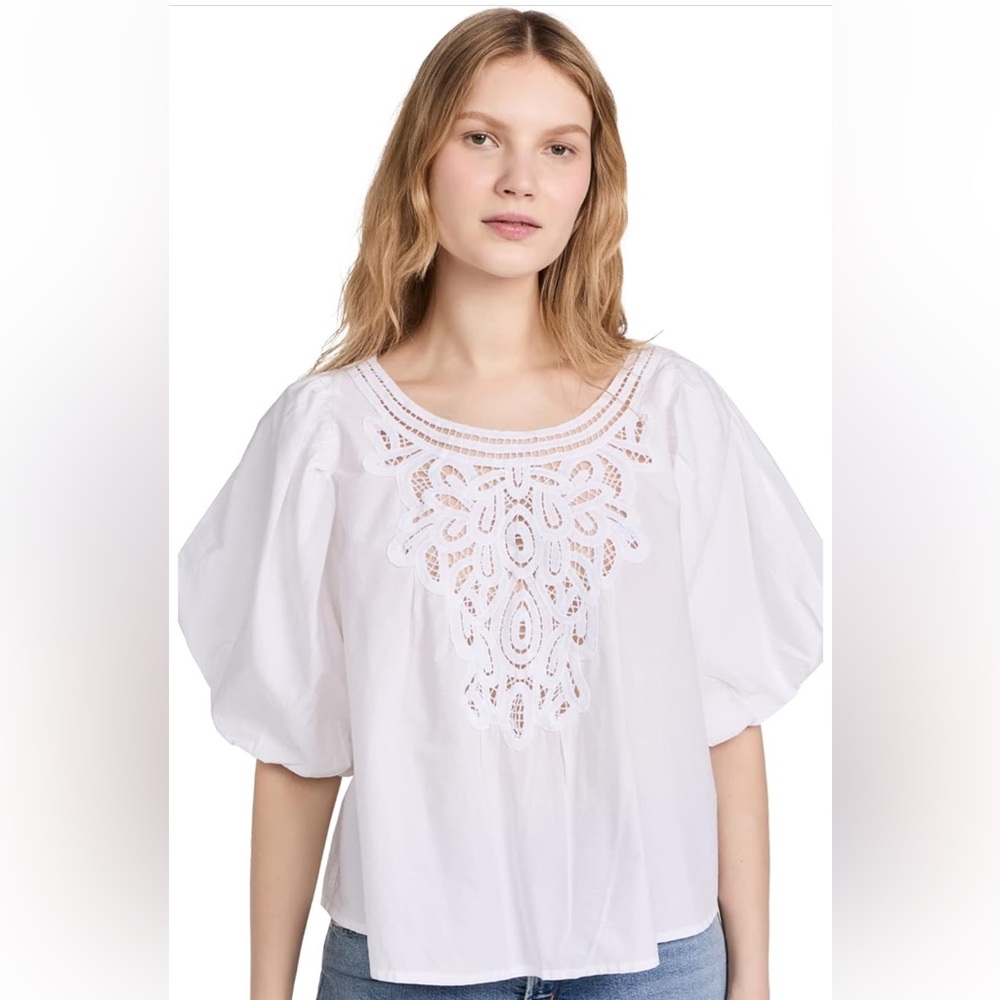 Free People Women's Bardot Top Size Large in White - New without Tags